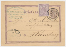 Briefkrt G. 7 z-1/ Bijfrank. Em. 1869 Rotterdam - Duitsland 1878