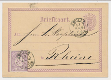 Briefkaart G. 12 / Bijfrankering Zwolle - Duitsland 1877