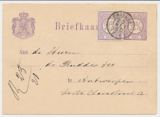 Briefkaart G. 14 / Bijfrankering Brielle - Belgie 1880