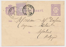 Briefkaart G. 14 / Bijfrankering Sittard - Belgie 1878