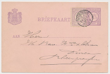 Briefkaart G. 23 / Bijfrankering Groningen - Duitsland 1887