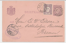 Briefkaart G. 23 / Bijfrankering Amsterdam - Duitsland 1895