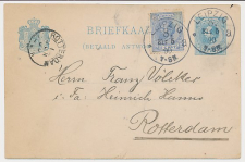 Briefkaart G. 28 A-krt. / Bijfrank. Duitsland - Rotterdam 1890