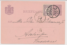 Briefkaart G. 32 / Bijfrankering Nijmegen - Belgie 1895
