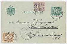 Briefkaart G. 51/ Bijfrankering Rotterdam - Luxemburg 1900