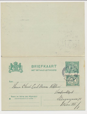 Briefkaart G. 75 / Bijfrankering Amsterdam - Oostenrijk 1908
