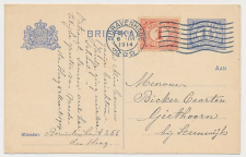 Briefkaart G. 78 I / Bijfrankering Den Haag - Giethoorn 1914