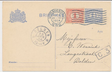 Briefkaart G. 78 I / Bijfrankering Den Haag - Delden 1914