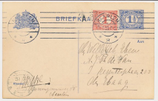 Briefkaart G. 78 / Bijfrankering Haarlem - Den Haag 1909