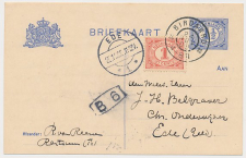 Briefkaart G. 78 I / Bijfrankering Birdaard - Ede 1909