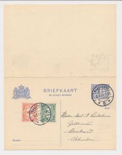 Briefkaart G. 79 I / Bijfrankering Maastricht - Zweden 1911