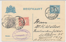Briefkaart G. 86 b I / Bijfrankering Amsterdam - Oostenrijk 1921