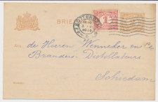 Briefkaart G. 88 a II / Bijfrankering Rotterdam - Schiedam 1919