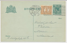 Briefkaart G. 90 a I / Bijfrankering Rotterdam - Maasland 1919