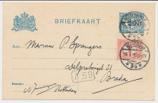 Briefkaart G. 94 a II / Bijfrankering Rotterdam - Breda 1919
