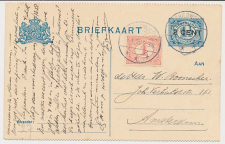 Briefkaart G. 94 b I / Bijfrankering Schildwolde -Amsterdam 1918