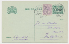Briefkaart G. 96 a I / Bijfrankering Maastricht 1921 (Kopstaand)