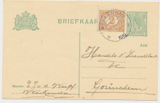 Briefkaart G. 99 a I / Bijfrankering Werkendam - Gorinchem 1919