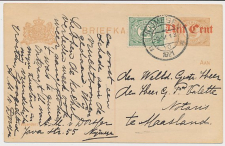 Briefkaart G. 107 a I / Bijfrankering Nijmegen - Maasland 1921