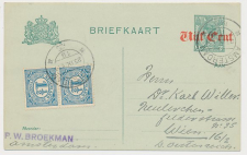 Briefkaart G. 112 I / Bijfrankering Amsterdam - Oostenrijk 1920