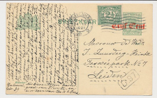 Briefkaart G. 114 I / Bijfrankering Den Haag - Leiden 1921