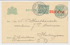 Briefkaart G. 114 II / Bijfrankering Leeuwarden - Harlingen 1921