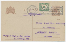 Briefkaart G. 191 / Bijfrankering Rotterdam - Duitsland 1923