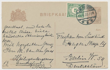 Briefkaart G. 191 / Bijfrankering Amersfoort - Duitsland 1922