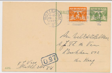 Briefkaart G. 222 / Bijfrankering Rotterdam - Den Haag 1929