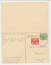 Briefkaart G. 245 / Bijfrankering Boskoop - Utrecht 1939