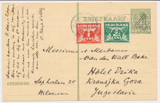 Briefkaart G. 250 / Bijfrankering Hilversum - Joegoslavie 1938