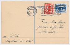 Briefkaart G. 252 / Bijfrankering Den Haag - Amsterdam 1940