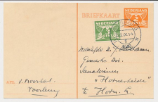 Briefkaart G. 255 / Bijfrankering Voorburg - Horn 1940
