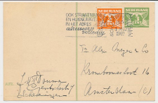 Briefkaart G. 256 / Bijfrankering Scheveningen - Amsterdam 1940