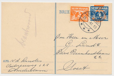 Briefkaart G. 258 / Bijfrankering Sloten - Soest 1941