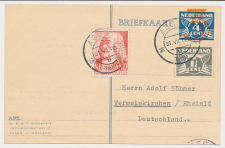 Briefkaart G. 258 / Bijfrankering Assen - Duitsland 1939
