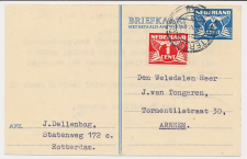 Briefkaart G. 270 V-krt. / Bijfrankering Rotterdam - Arnhem 1946