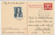 Briefkaart G. 273 / Bijfrankering Haarlem - USA 1946