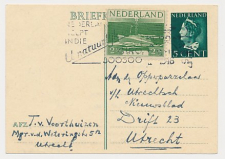 Briefkaart G. 281 / Bijfrankering Locaal te Utrecht 1946
