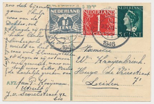 Briefkaart G. 281 / Bijfrankering Utrecht - Leiden 1946
