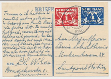 Briefkaart G. 283 / Bijfrankering Deventer - Santpoort 1946