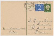 Briefkaart G. 291 a / Bijfrankering Amsterdam - Hilversum 1950