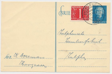 Briefkaart G. 302 / Bijfrankering Hoogeveen - Zutphen 1953