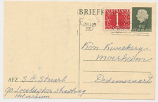 Briefkaart G. 313 / Bijfrankering Hilversum - Dedemsvaart 1957