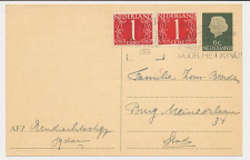 Briefkaart G. 313 / Bijfrankering Locaal te Rotterdam 1958