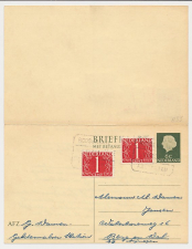 Briefkaart G.314 / Bijfrankering Geldermalsen - Berg en Dal 1963