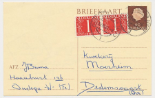 Briefkaart G. 325 / Bijfrankering Oudega - Dedemsvaart 1964