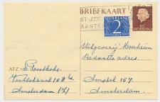 Briefkaart G. 325 / Bijfrankering Locaal te Amsterdam 1965