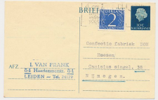 Briefkaart G. 330 / Bijfrankering Leiden - Nijmegen 1966