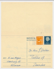 Briefkaart G. 331 / Bijfrankering Hilversum - Zaandam 